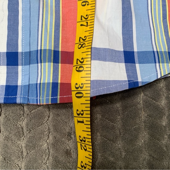 Tommy Hilfiger Shirt Mens Medium Red Blue Yellow Long Sleeve Button Down Plaid - Picture 10 of 10